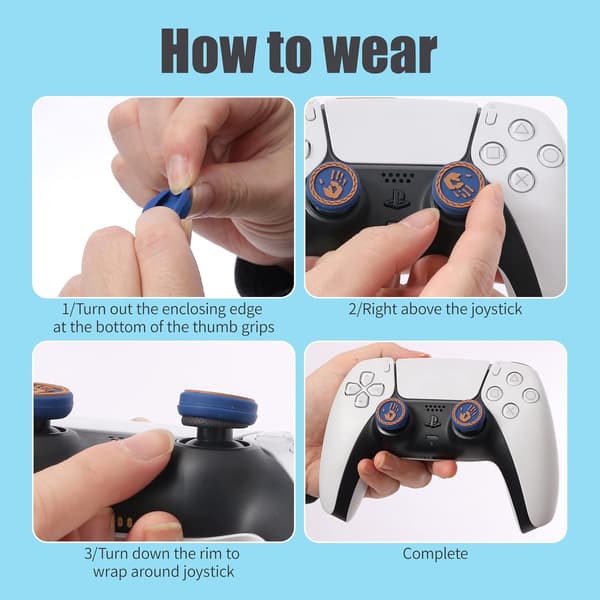 PS5 Controller Thumb Grips, Bløde Silikone Joystick Covers Kompatible med Nintendo Switch Pro Controller, PS4, PS5, Xbox Controllere - God of War Tema