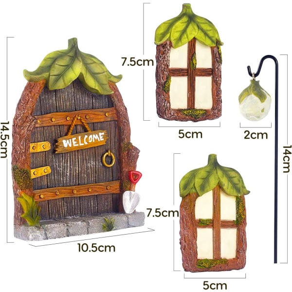 (Löven) Feernas trädgårdsdörr Miniatyr dörr för träd Hem Acce