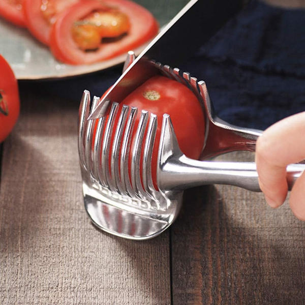 Tomatskjærer Sitronkutter Multifunksjonell Fruktskiveverktøy Håndholdt Rund Frukttang Onio