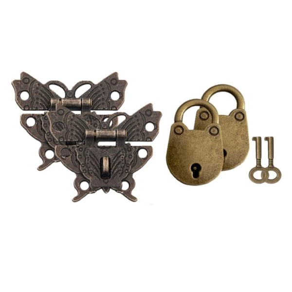 Latch Vintage Locks 2 Delar Retro Butterfly Shaped Latch and Vin