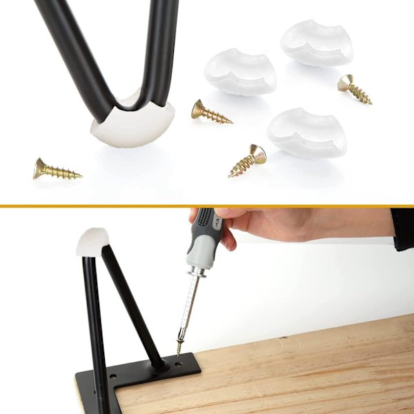 Set med 4 hårnål bordsben 15 CM, svart metall soffbord ben med skruvar, industriella möbelben