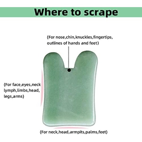 Gua Sha Ansiktsverktyg för Näsmassage Verktygbräda Naturlig Jade Sten för SPA Akupunkturterapi Triggerpunktbehandling