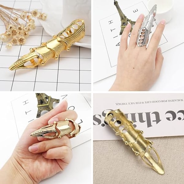 6 stk Gothic Punk Knuckle Rings for Halloween Cosplay Party Costum