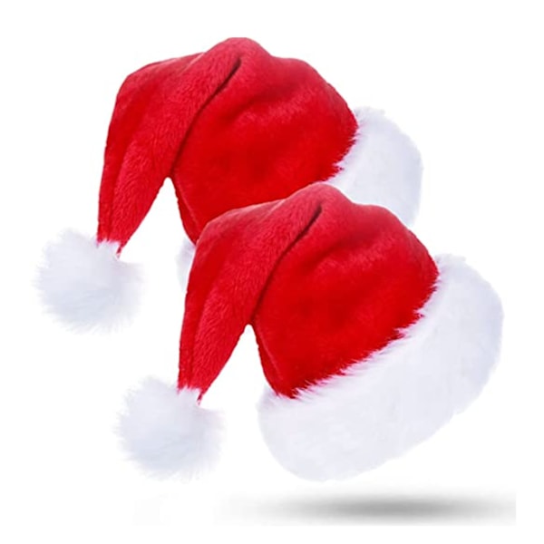Plush-joulupukkihattu lapsille. Beanie-hattu punainen ja valkoinen