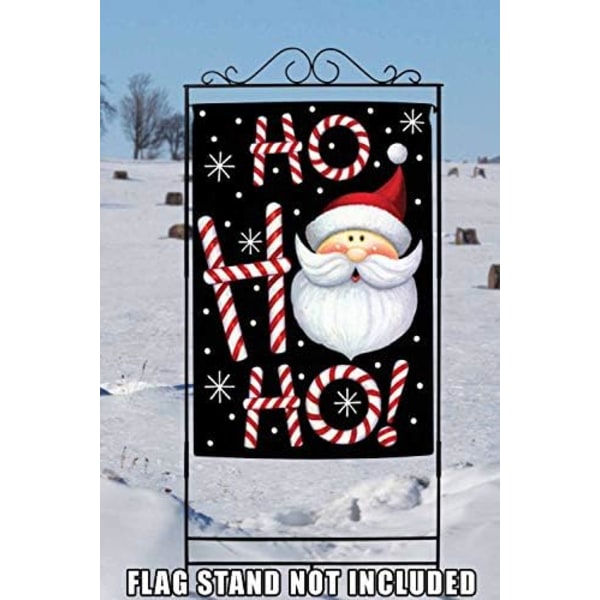 Dubbelsidig Ho Santa Vinter Julträdgårdshusflagga för utomhusgårdens dekoration