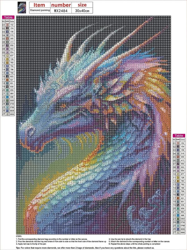 5D Diamantmaleri 30x40cm Drage Q