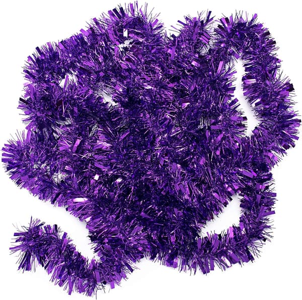 10 stk metallisk glittervridd girlander lilla