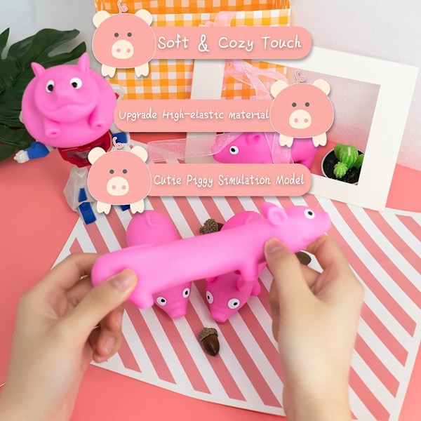 Squishy Pig Stress Squishy Piggie Squeeze Legetøj Anti-Angst Sjov