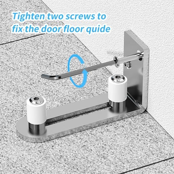 Justerbar golvguide för skjutdörr i rostfritt stål 123x40x65mm (1 st)