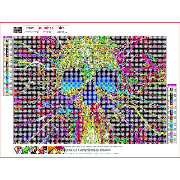 (30x40cm)5D DIY Diamantmaleri Kits til Voksne  Diamant P