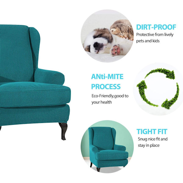 Stretch Wingback fåtöljöverdrag Elastisk fåtöljöverdragsskydd fo