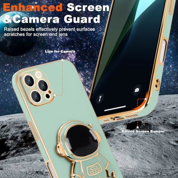 Söt 3D Astronaut Stativ med Kickstand Stötskyddande Silikon Mjuk Bakskydd för Apple iPhone 16 Pro Max Telefonfodral