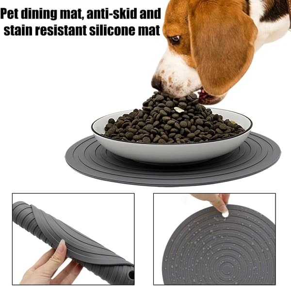 Stk Hundeskålsmåtte til Hund Kat Bærbar Silikonemåtte Silikone Dækkeserviet til Kæledyr Kæledyrsfoder Vandtæt Hundefodermåtte Dækkeserviet