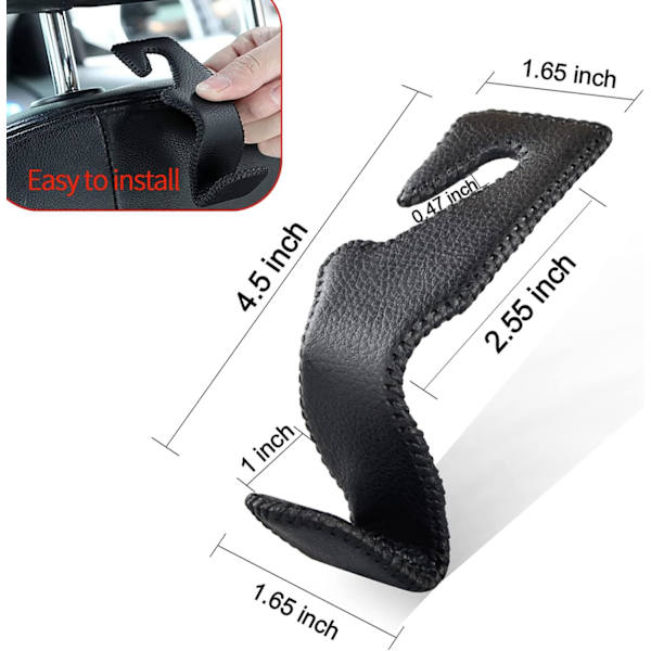 Bilkroker Universelle Bil Kjøretøy Baksete Hodegavl Henger Holder Krok Mikrofiber Lær & Rustfritt Stål for Veske Pung