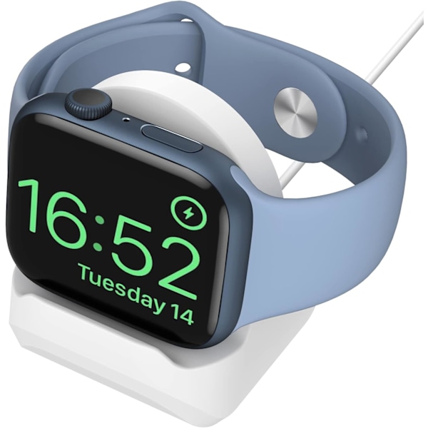 Laddningsställ Kompatibelt med Apple Watch Ultra 2/Ultra/SE/Series 10/9/8/7/6/5/4/3/2/1, Dockningsstation i silikon f