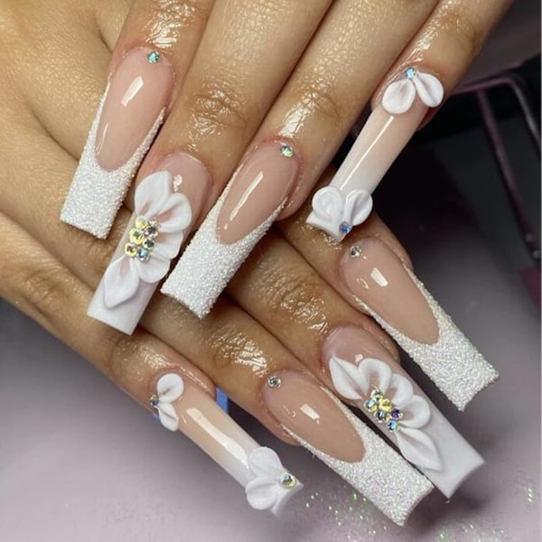 10 st 3D Nagelberlocker Blommor Nagelkonst Berlocker för Nagelstenar och Strass för Nagel Pärlor Kristaller Design Nagelkonst Dekor