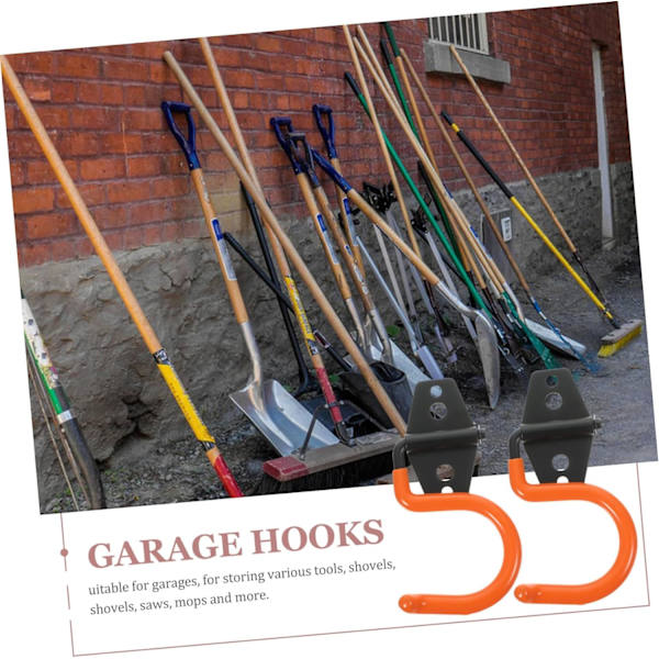 3 stk. Garage krog væg krog opbevaring moppe jern