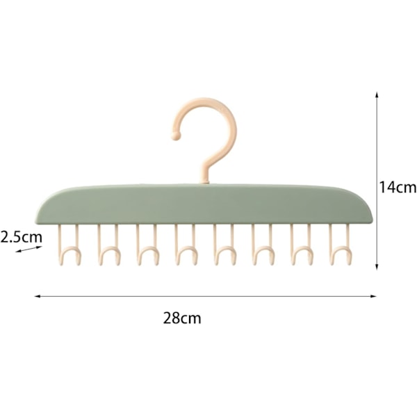 Multi-Hängare med Krokar, Underklädeshängare, Roterande Bälteshängare, Slipshängare, Halsdukshängare, Passar för Halsdukar, B