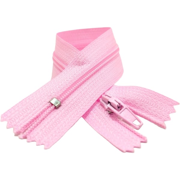 Pakke med lukkede nylonlynlåse, lynlås til syning af tøj, syning af lynlåse, (20 cm, pink)