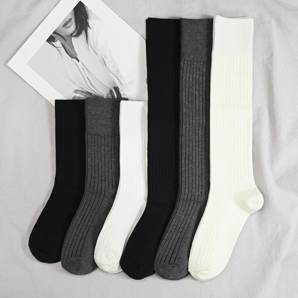Lange sokker for menn svart tube medium lengde høst og vinter