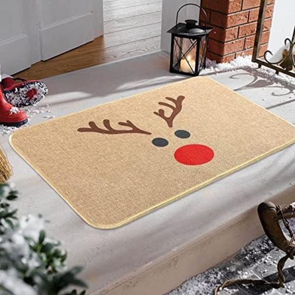Jouluovimatto Xmas Tervetuloa Jouluovimatto Liukumaton ja Pestävä Talviovimatto Kumipinta Lumhiutaleet Ovimatto Matot