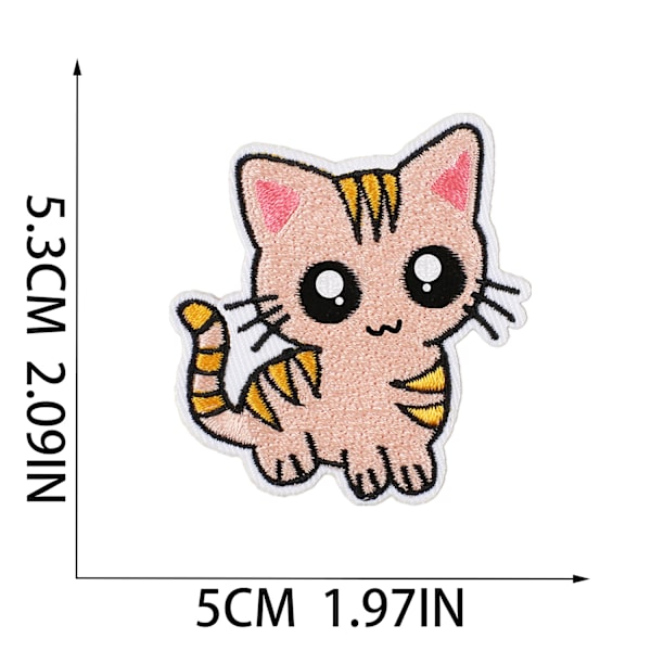 Tegneserie kattunge broderte stoff klistremerker (sett med 18 stykker)