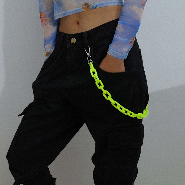 Hip Hop Jeans Bukser Kæde Punk Goth til Mænd Akryl Link Pung Kæde til Kvinder Hipster Chunky Tyk Pung Lomme Nøglekæde