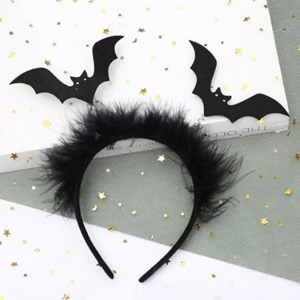 Halloween Bat Hårband Svart Batvingar Hårband Söta Bat Huvudbonad Hårtillbehör för Kvinnor Festlig Halloweenfest
