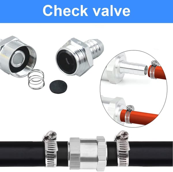 2 st Bränsle Backventil 8mm Aluminium Backventil för Bil Förgasare Lågtryckssystem Bil Bränsle Backventil