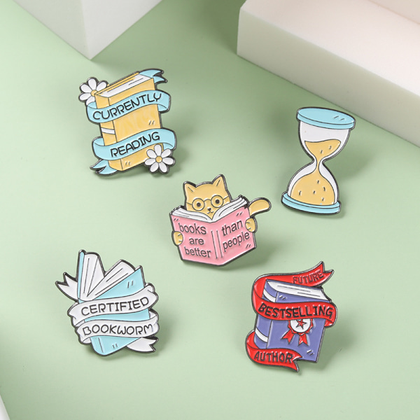 Set of 5 cute bulk enamel pins, funny anime pins for aesthet