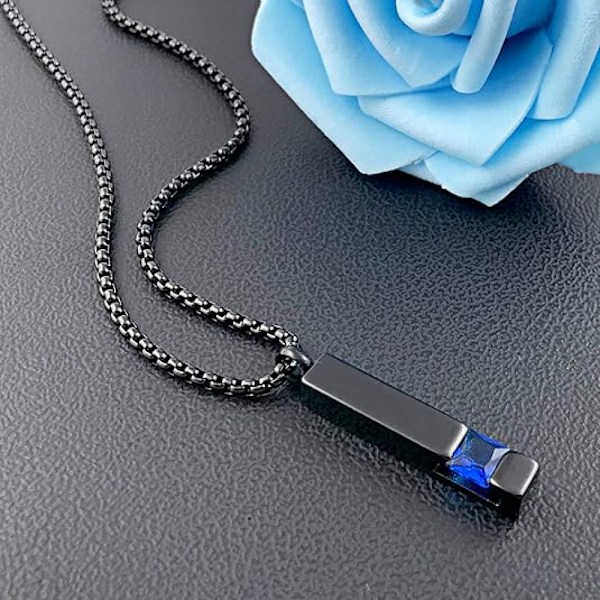 Urna halsband för aska Födelse sten kub urnor för mänsklig aska minnes kremering urna medaljong Keep Sapphire