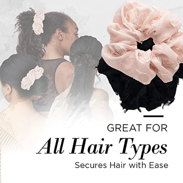 Satiini Brunch Scrunchie, Pehmeämpi kuin Silkki Scrunchies Naisille, Jumbo Satiini Hiustenkki Paksuille ja Ohuille Hiuksille, Kulunut Punertava