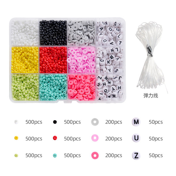 3750 stk. bogstavperler, perler til smykkefremstilling, perler til armbåndsfremtilling