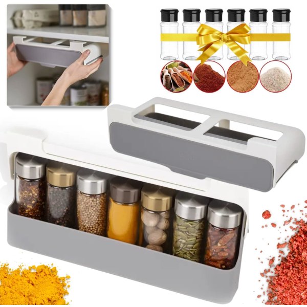 Opbevaring af krydderier i køkkenet + 6 gratis krydderiglas *Praktisk og elegant*
