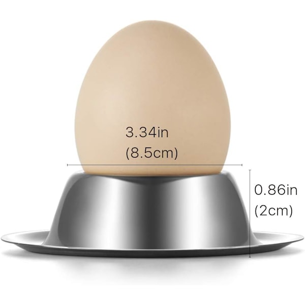 Egg Cup Holder Set of 6 Pack - Rustfritt stål Egg Cups Plates Six Pieces Serveware Tablew