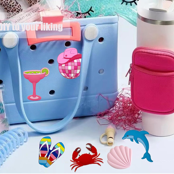Bogg Bag Tilbehør Silikone Charms Fade-Resistent 0,5 cm Tyk Kompatibel Med De Fleste Bogg Bags