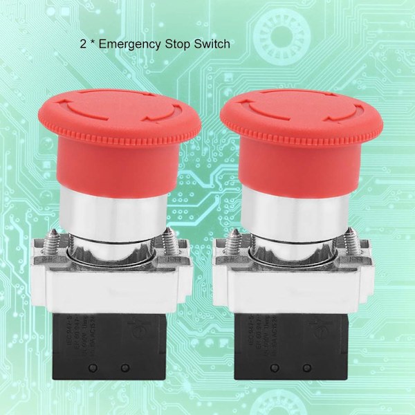 2-pack Nödknapp Röd Panel Nödknapp 22MM