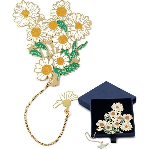 Daisy Metal Bookmarks with Gift Box Add a Touch of Elegance to Reading, Perfect Gifts for Book Lover