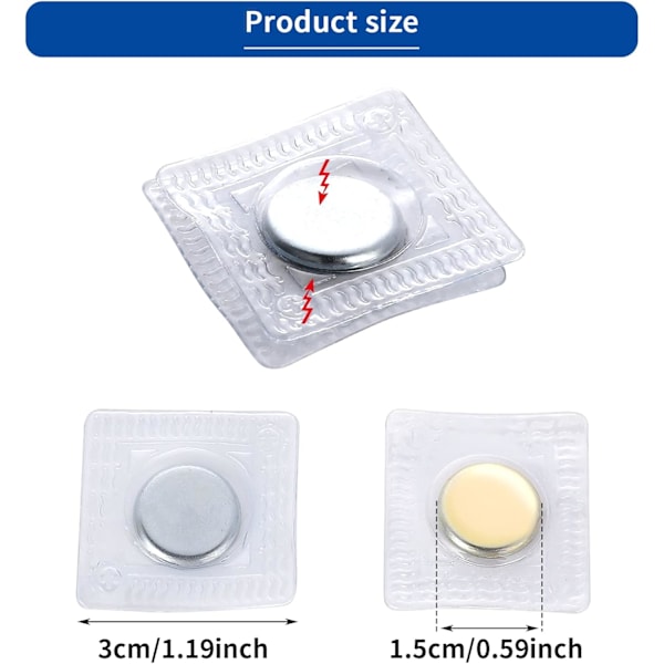 3 cm 20 Par Usynlige Magnetiske Sy Magnetiske Tryklåse PVC - Sy Tilbehør til Tøj