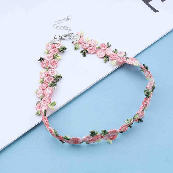 Goottilainen Kukka Sametti Kaulakoru Choker Seksikäs Värillinen Kukka Lolita Piiat Choker Punk Nahka Kukallinen Tattoo Choker Vintage Romanttinen