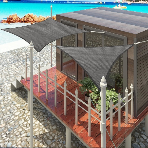 Trekantet skygge sejl 3 x 2,5 m (rektangulær), sol, UV, vejr a