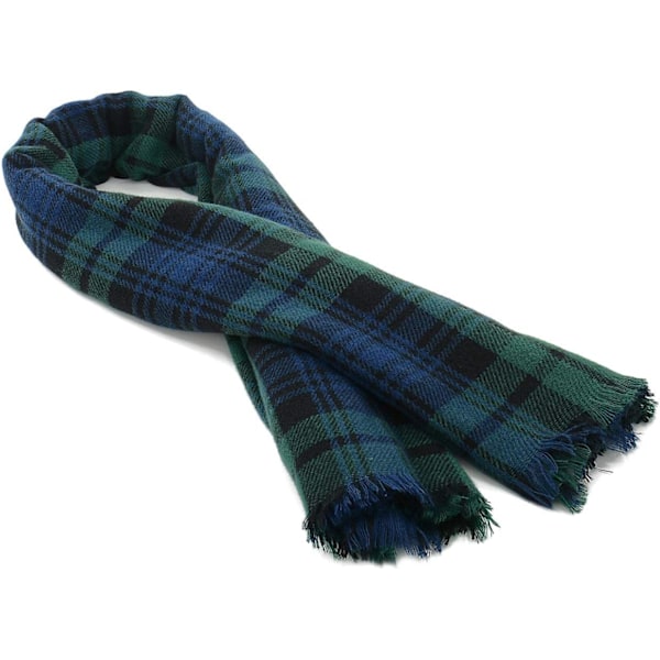 Grøn & Blå Dame Efterår Vinter Sjal Tartan Tassel Blød Varmt Tæppe Sjal Kvinder Shawl Wraps