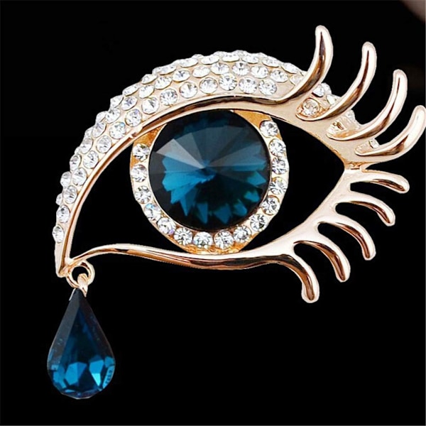 Enkelin Kyyneleet Rintaneulat Tyylikäs Rhinestone Safiiri Isot Silmät Seos Pitkät Ripsien Kukkarintakoru Naisille Korut