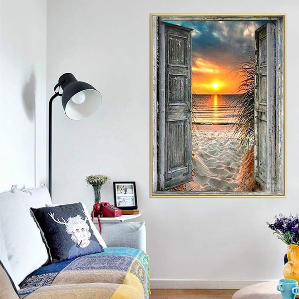 (30x40cm)Uusi muotoilu merimaisema kangas seinämaalaus