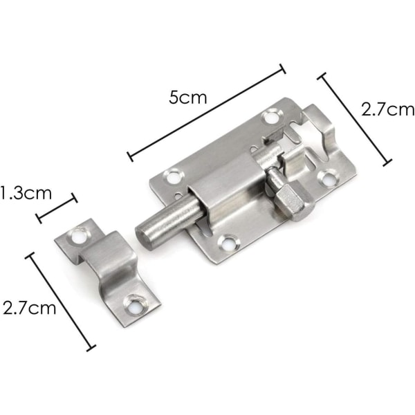 50 mm enkel skjutbult för badrum toalettdörr Lås/spärr/spärr/