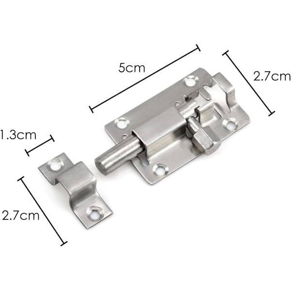 50mm enkeltslidebolt for baderomstoalett dør lås/lås/lås/lås