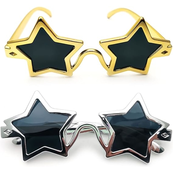2 delar stjärnformade glasögon för fest, star of pentagram sunglas