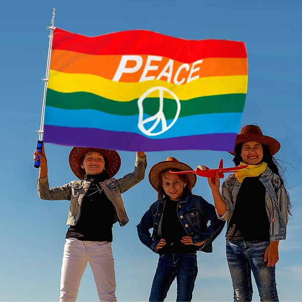 Rauhan lippu (90x150 cm (B)) Rauhan kyyhkynen lippu, rauhanlippu, polyesteri