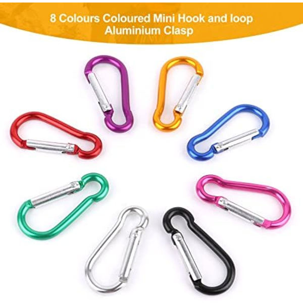 16 stk Små Karabiner Mini Aluminium Karabiner Liten Nøkkelring Karabiner Lettvekt Slitesterk Egnet for Vandring Camping F