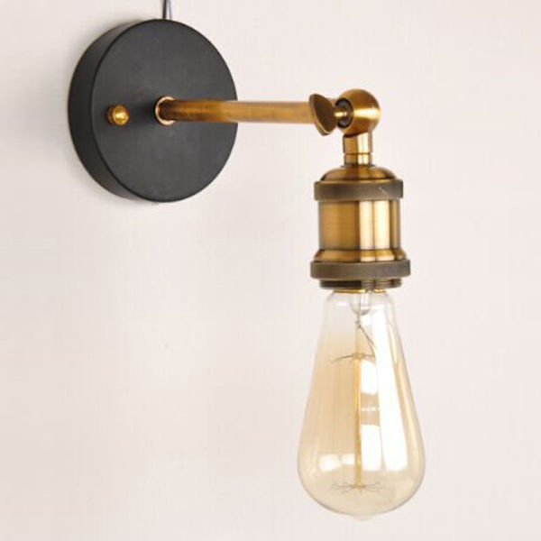 Industriel væglampe med justerbart led, retro væglampe E27 E